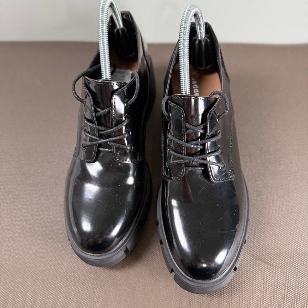 Madden Girl Hicks Lace Up Oxford Shoes Black Man Made Edgy Womens Size 10 - Picture 5 of 10